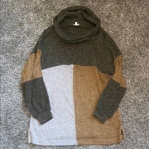 BKE Multitone Cowl Neck Sweater